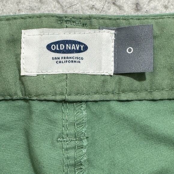 Old Navy Women's 0 Flat Front 3" Inseam Chino Shorts Green Low Rise - Picture 4 of 11